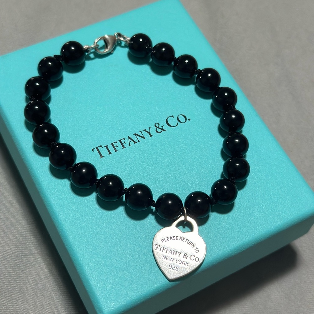Authentic Tiffany & co black onyx bracelet